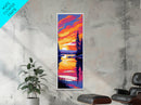 Sunset Pines, Tranquil Forest, Framed Canvas Print, Cabin Decor, Serene Landscape, Nature Art, Fall Home Accent, Living Room Art