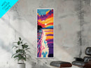 Ocean Wake, Vibrant Sunset Art, Coastal Canvas Print, Nautical Wall Decor, Beach House Art, Living Room Wall Art, Colorful Painting