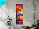 Lake Cabin, Rustic Wall Art, Sunset Canvas Print, Boho Home Decor, Nature Artwork, Cozy Living Room Art, Autumn Aesthetic