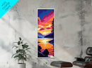 Tranquil Lake, Forest Reflection, Framed Canvas Print, Serene Nature Wall Art, Zen Decor, Vibrant Sunset Painting, Bedroom Artwork