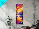 Mountain Reflection, Sunset Lake, Framed Canvas Print, Landscape Wall Art, Nature Home Decor, Serene Outdoor Painting, Bedroom Artwork
