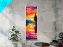 Sunset Pier, Lakeside Art, Vibrant Wall Decor, Summer Evening, Canvas Print, Boho Style, Living Room Art, Nature Inspired
