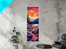 River Rocks, Mountain Stream, Sunset Reflection, Nature Inspired, Canvas Print, Rustic Decor, Living Room Wall Art, Boho Art
