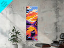 Mountain Reflection, Sunset Lake, Vibrant Wall Art, Peaceful Landscape, Canvas Print, Living Room Decor, Nature Inspired