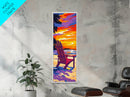 Adirondack Chair, Beach Sunset, Tranquil Coastal Scene, Vibrant Ocean Art, Relaxing Wall Decor, Summer House Print, Framed Canvas Print