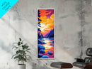 Sunset River, Nature Wall Art, Vibrant Landscape, Framed Canvas Print, Colorful Wilderness, Cabin Decor, Living Room Art, Boho Art