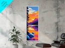 Mountain Reflection, Scenic Landscape, Vibrant Sunset, Framed Canvas Print, Wilderness Decor, Nature Inspired Art, Office Wall Art, Boho