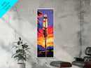 Feather Sunset, Tribal Art, Boho Wall Decor, Framed Canvas Print, Spiritual Aesthetic, Rustic Home Art, Western Style, Bedroom Wall Art