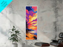 Coastal Sunset, Beach Shoreline, Ocean Landscape, Framed Canvas Print, Tranquil Wall Art, Relaxing Home Decor, Summer Aesthetic, Boho