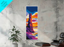 Desert Spire, Canyon Landscape, Sunset Glow, Framed Canvas Print, Adventure Decor, Western Style Art, Nature Inspired, Office Wall Art