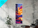 Sunset Cabin, Nature Art, Autumn Decor, Framed Canvas Print, Rustic Wall Art, Cozy Home Decor, Lake House Art, Landscape Painting