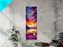 Campfire Glow, Sunset Painting, Fall Wall Art, Framed Canvas Print, Cabin Decor, Living Room Art, Outdoor Adventure Print, Nature Art