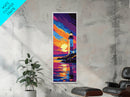 Lighthouse Sunset, Ocean Art, Seascape Painting, Framed Canvas Print, Home Decor, Nautical Vibes, Beach Wall Art, Serene Landscape Print