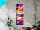 Tranquil Lake, Sunset Reflection, Framed Canvas Print, Nature Wall Art, Living Room Decor, Autumn Landscape, Serene Art