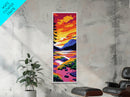 Forest Stream, Sunset Glow, Vibrant Nature, Framed Canvas Print, Cabin Wall Art, Rustic Decor, Living Room Art, Serene Landscape