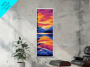 Twilight Lake, Mountain Reflection, Framed Canvas Print, Nature Wall Art, Autumn Landscape, Living Room Decor, Sunset Colors