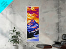 Snowy Mountain, Winter Landscape Wall Art, Rustic Nature Aesthetic, Bedroom Framed Canvas Print, Ski Lodge Accent, Christmas Gift
