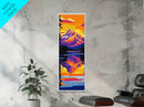 Lake Reflection, Colorful Mountain Wall Art, Tranquil Nature Decor, Lodge Framed Canvas Print, Living Room Accent, Modern Aesthetic