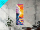 Ocean Wave, Coastal Sunset Wall Art, Beach House Decor, Nautical Theme, Surf Canvas Print, Vibrant Seascape, Modern Living Room Accent