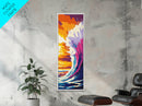 Abstract Ocean, Colorful Wave Wall Art, Coastal Home Decor, Beach Vibes, Nautical Living Room Canvas Print, Modern Aesthetica