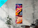Beach House, Coastal Landscape, Sunset Wall Art, Nautical Home Decor, Vibrant Painting, Framed Canvas Print, Bedroom Wall Art