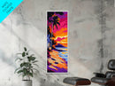 Tropical Paradise, Palm Trees, Sunset Beach Art, Coastal Home Decor, Vibrant Wall Art, Boho Beach House, Canvas Print, Living Room Art