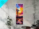 Windmill Reflection, Country Sunset, Rustic Farmhouse Art, Vibrant Nature Scene, Fall Wall Art, Canvas Print, Dining Room Decor