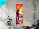 Western Cowboy Art, Canvas Print, Sunset Landscape, Lone Rider Painting, Dramatic Wall Decor, Country Living Room Art, Rustic Style