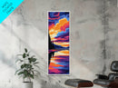 Tranquil Lake Sunset, Framed Canvas Print, Vibrant Reflections, Serene Nature Art, Colorful Wall Decor, Peaceful Home Aesthetic