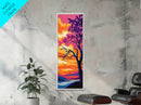 Bold Lone Tree, Canvas Print, Dramatic Sunset Art, Vibrant Nature Landscape, Striking Wall Decor, Rustic Home Accent, Modern Boho Style