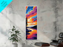 Serene Lake Sunset, Framed Canvas Print, Nature Wall Art, Reflective Water Scene, Cabin Decor, Relaxing Home Vibe, Boho Style
