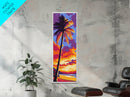 Tropical Palm Sunset, Canvas Print, Vibrant Beach Art, Island Escape Wall Decor, Summer Home Aesthetic, Coastal Living Room Art