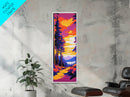 Sunset Path, Vibrant Landscape, Autumn Woods, Nature Print, Framed Canvas Print, Modern Wall Art, Rustic Decor, Bedroom Wall Art