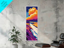 Cliff View, Sunset Ocean, Seascape Art, Dramatic Sky, Canvas Print, Bold Landscape, Living Room Wall Art, Beach House Decor