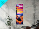 Palm Tree, Sunset Glow, Tropical Vibes, Summer Art, Canvas Print, Beach House Decor, Living Room Wall Art, Vibrant Colorful Art