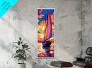 Sailboat, Sunset, Ocean, Reflection, Framed Canvas Print, Nautical Wall Art, Living Room Art, Vibrant Wall Print, Summer Art