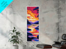 Lake, Sunset, Mountains, Framed Canvas Print, Cabin Wall Art, Nature Home Decor, Serene Landscape Art, Rustic Living Room Print