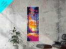 Sunset Forest, Pathway, Framed Canvas Print, Boho Nature Art, Autumn Wall Decor, Living Room Artwork, Forest Painting, Vibrant Art