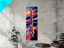 Western Gun Art, Cowboy Wall Decor, Vibrant Pistol Print, Rustic Wall Art, Man Cave Poster, Pop Art, Framed Canvas Print