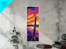 Wild West Rifle, Vibrant Gun Wall Art, Cowboy Western Decor, Sunset Painting, Rustic Home Art, Framed Canvas Print