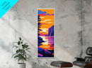 Sunset Lake View, Tranquil Nature Art, Colorful Landscape Print, Cabin Wall Art, Living Room Decor, Framed Canvas Print