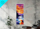 River Sunset Glow, Vibrant Landscape Print, Serene Water Reflection Art, Rustic Wall Decor, Autumn Art, Framed Canvas Print