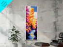 River Landscape, Colorful Trees, Abstract Nature Art, Autumn Scene, Vibrant Wall Art, Eclectic Home Decor, Framed Canvas Print