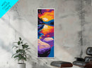 Tranquil Lake, Sunset Serenity, Vibrant Art, Framed Canvas Print, Home Office Wall Art, Boho Art, Autumn Decor, Gift Idea