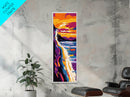 Waterfall Scene, Autumn Landscape, Nature Wall Art, Framed Canvas Print, Cozy Home Decor, Cabin Wall Art