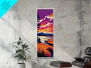 Serene Lakeside, Sunset Reflection, Nature Art, Framed Canvas Print, Vibrant Landscape, Modern Home Decor, Bedroom Wall Art, Bold Colors