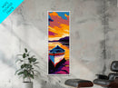 Serene Boat, Sunset Lake, Nautical Art, Tranquil Waters, Canvas Print, Coastal Wall Art, Bedroom Art, Lakehouse Decor, Boho Artwork