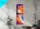 Sunset Beach Waves, Coastal Landscape, Vibrant Ocean Scene, Framed Canvas Print, Nautical Wall Art, Modern Beach Decor, Warm Aesthetic