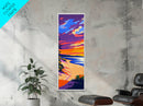 Serene Beach Sunset, Coastal Wall Art, Ocean Landscape, Framed Canvas Print, Vibrant Seascape, Relaxing Home Decor, Modern Aesthetic