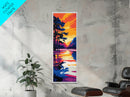 Golden River, Fall Sunset, Tranquil Nature, Canvas Print, Warm Tones, Bohemian Decor, Relaxing Art, Cozy Home Wall Art
